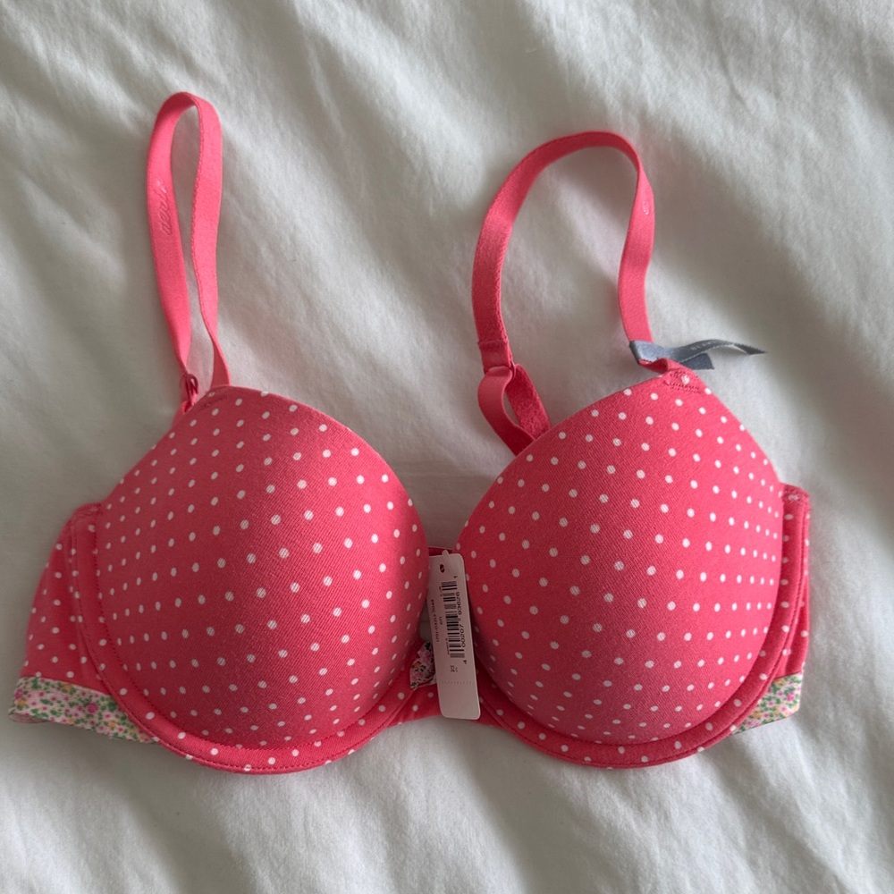 American Eagle Outfitters Pink Polka Dot Push-Up Bra